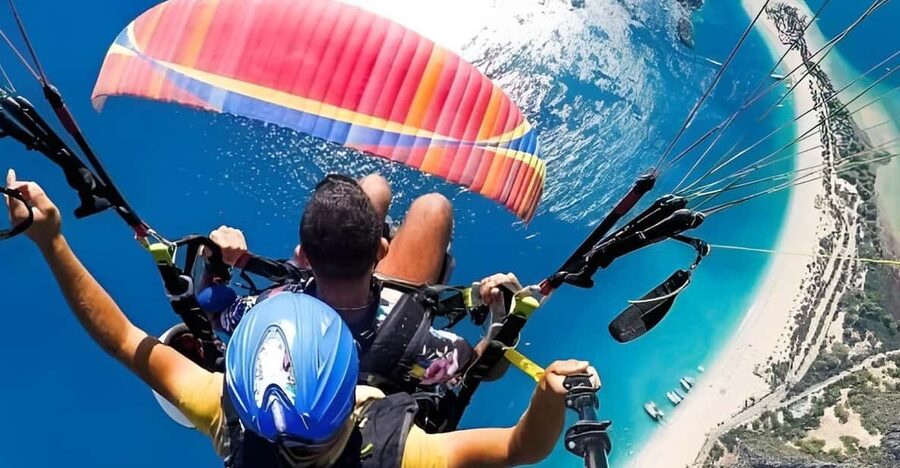 Alanya/Side: Tandem Paragliding With Transfer Option - Flying above Cleopatra Beach