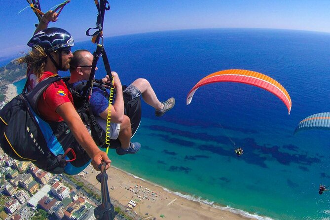 Alanya Tandem Paragliding Everyday w/ Free Hotel Transfer - Taking off above Cleopatra Bay