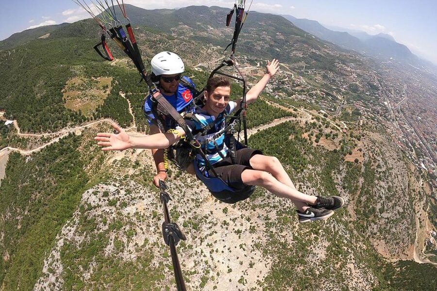 Antalya: Tandem Paragliding Experience with Transfer - The takeoff and 20-minute flight