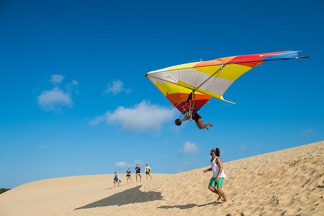 Beginner Hang Gliding Lesson - The walk across loose sand is part of the workout
