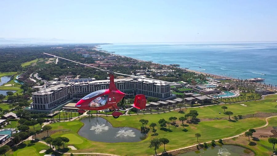 Belek Panoramic Gyrocopter Flight Tour - The 15-minute route over coast and golf courses