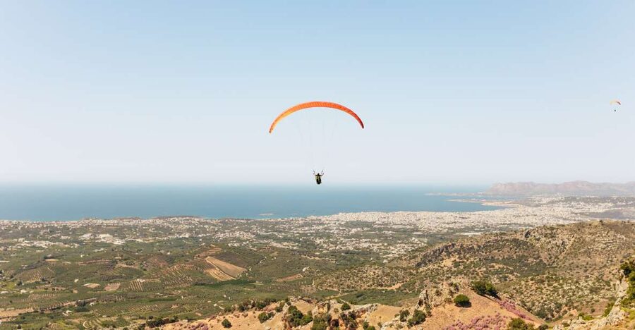 Chania: Tandem Paragliding Flight in Crete - The mountain launch and safety briefing