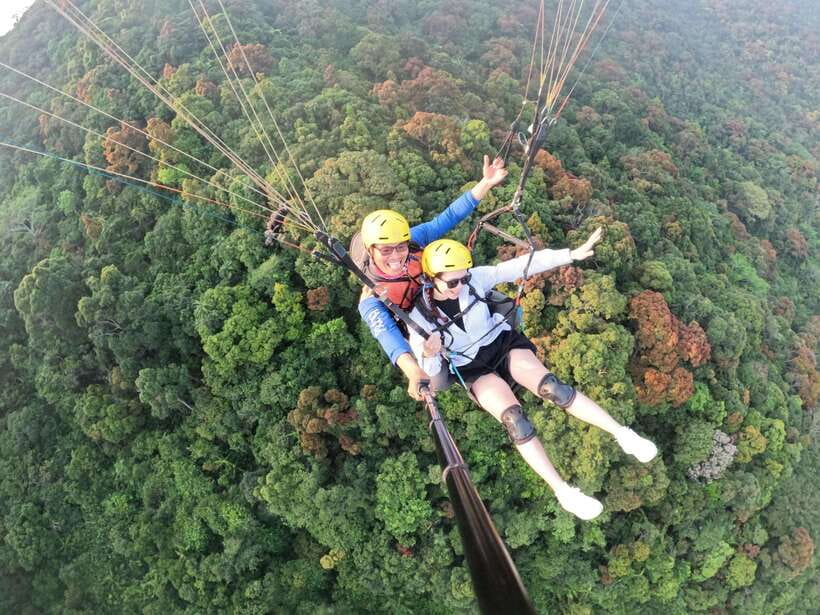 Da Nang Private paragliding experience on Monkey Mountain - Meeting Tam and preparing at Buu Dai Son Temple