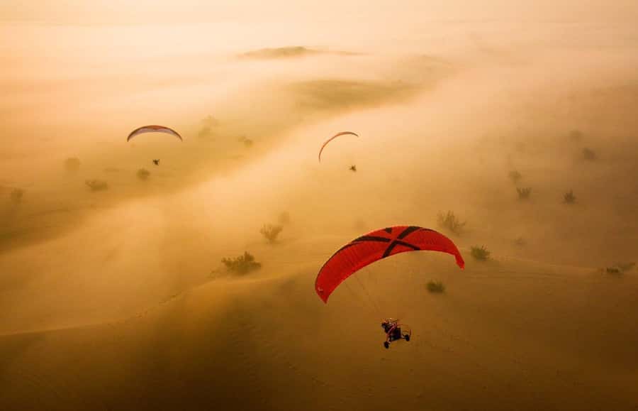 Dubai: Paramotor Flight Experience - Seeing the desert from 1,500 feet