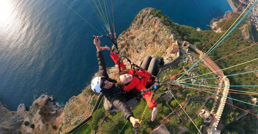 From city of Side Alanya Paragliding - From Side to Alanya by morning coach