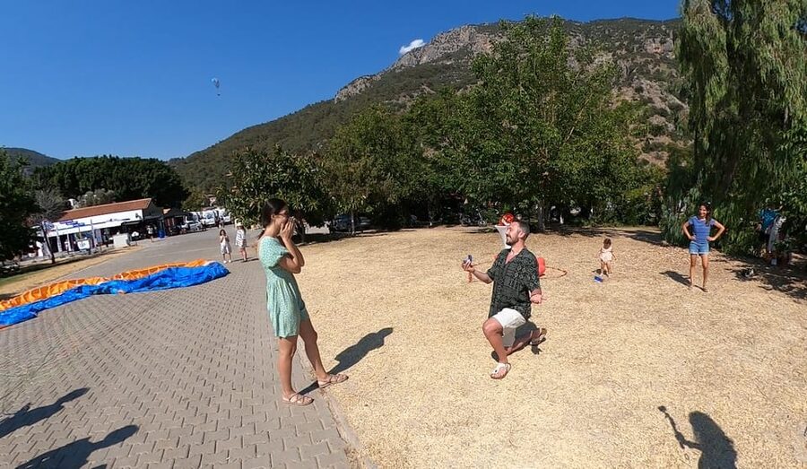 From Fethiye: Oludeniz Paragliding Trip with Transfer - Landing on the Ölüdeniz coast