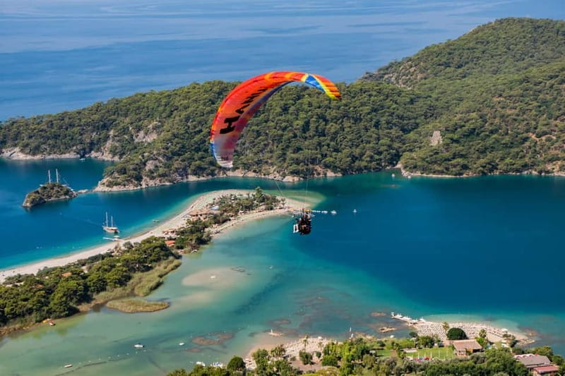 From Fethiye: Tandem Paragliding in Ölüdeniz - The forest road into the Ölüdeniz nature preserve
