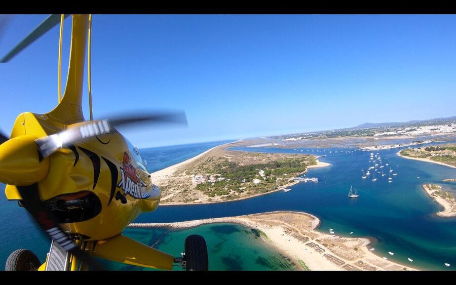 From Monte Gordo: Algarve Private Scenic Gyrocopter Flight - The route toward Ria Formosa