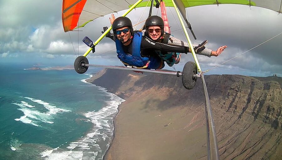 Lanzarote Hang Gliding Tandem Flights - Flying Over Lanzarote Instead of Looking at It