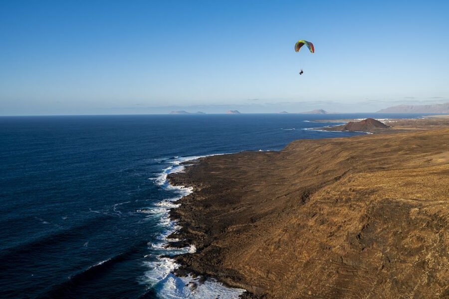 Lanzarote: Tandem Paragliding Flight Over Lanzarote - Lanzarote’s volcanic terrain from above