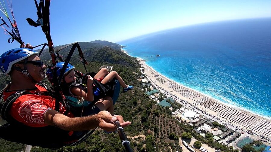 Lefkada paragliding tandem flighs/ Kathisma beach - The Launch: A Few Steps, Then Airborne