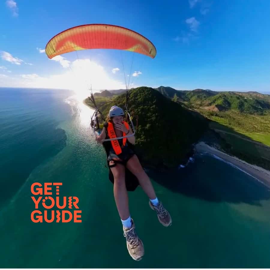 Lombok : Tandem Paragliding With Pilot, Cave & Village - Flying over Lombok from Pantai Lancing