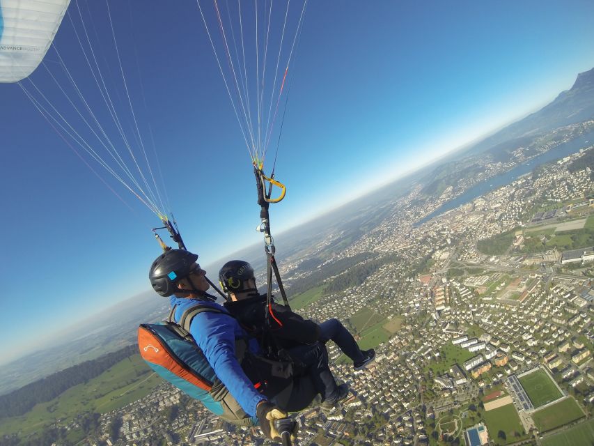 Lucerne: Tandem-Paragliding Flight - The Cable Car Ride to the Launch Point
