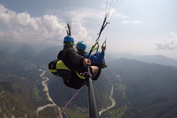 Paragliding Bovec - Taking off above the Julian Alps