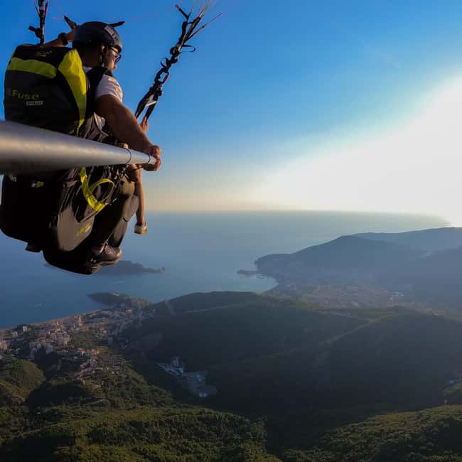 Paragliding in Budva with Certified Pilot (All-Inclusive) - From Bečići pickup to the Brajici launch site