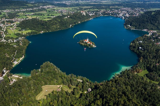 Paragliding Lake Bled - Bled Island and Bled Castle From Above