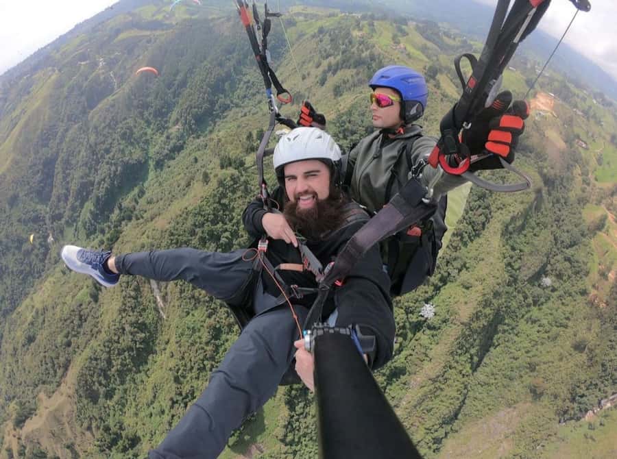 Paragliding Medellin with Transportation and free Videos - GoPro photos and videos without holding your phone