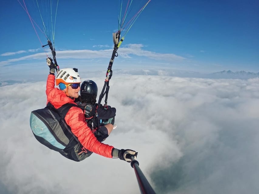 Paragliding Tandem Flight Kronplatz Dolomites Alps - The tandem flight above the Dolomites