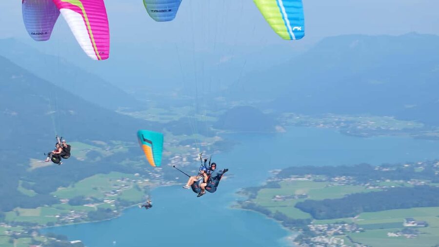 Paragliding Tandem in Salzkammergut / Sound of Music Flight - Flying over Wolfgangsee and the Sound of Music sights