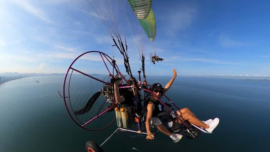 Pattaya: Paramotor Tour with Pickup Service by TSA Thailand - Taking off above Pattaya