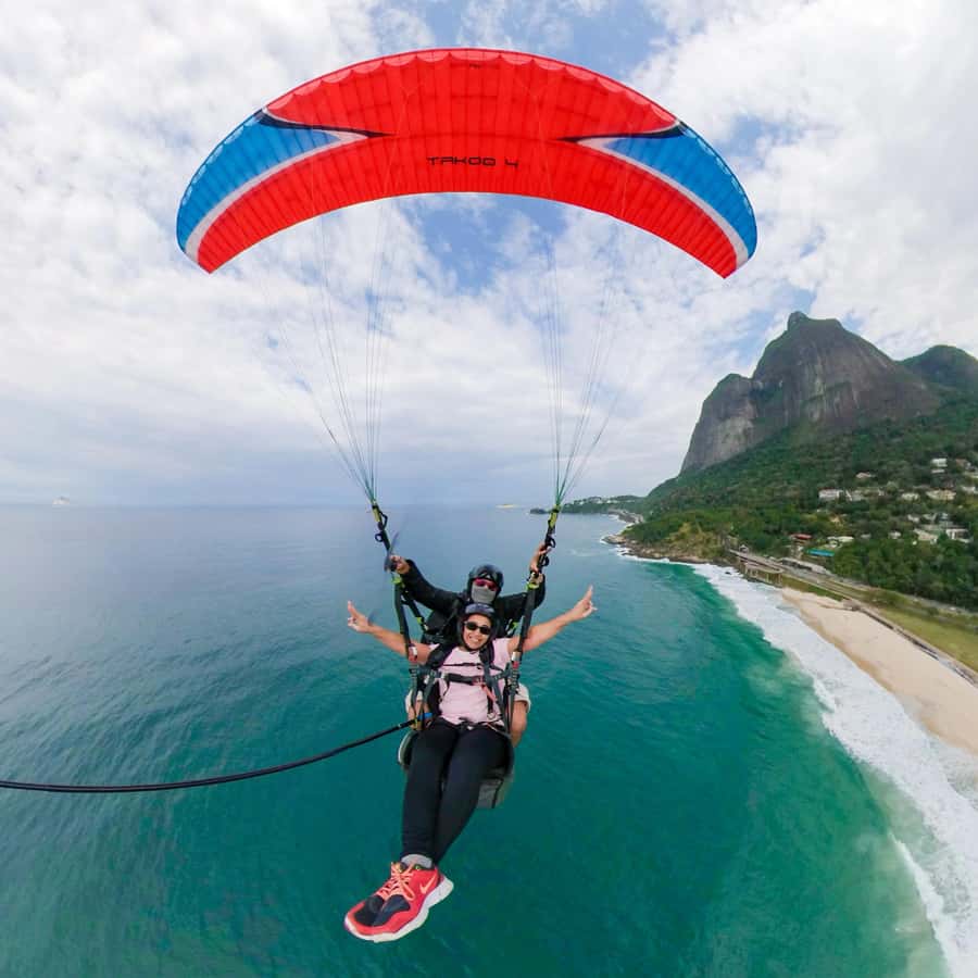 Rio de janeiro : Paragliding Tandem Flights over Rio - From Pepino Beach to Rio’s best launch ramp