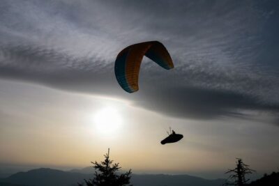 Tandem paragliding above ionian sea syvota