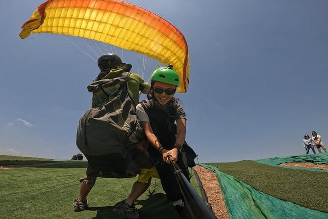 Tandem Paragliding Experience in Hanoi - Preparing at the 655-meter flying site