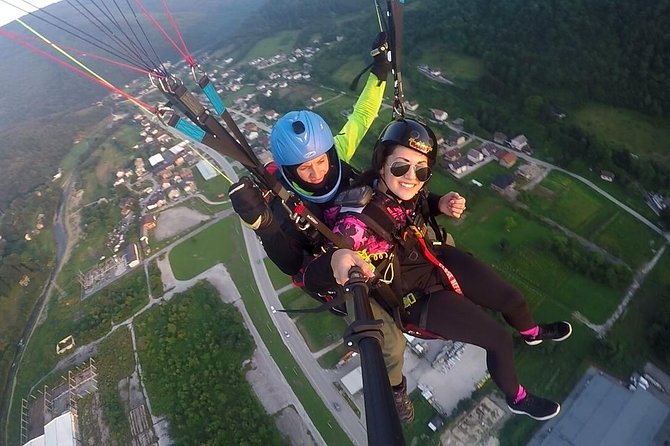 Tandem Paragliding Experience in Sarajevo, Bosnia and Herzegovina - The soft landing and the record of your flight