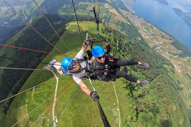 Tandem Paragliding Flight in the Lucerne Region - The landing field and the end of the flight