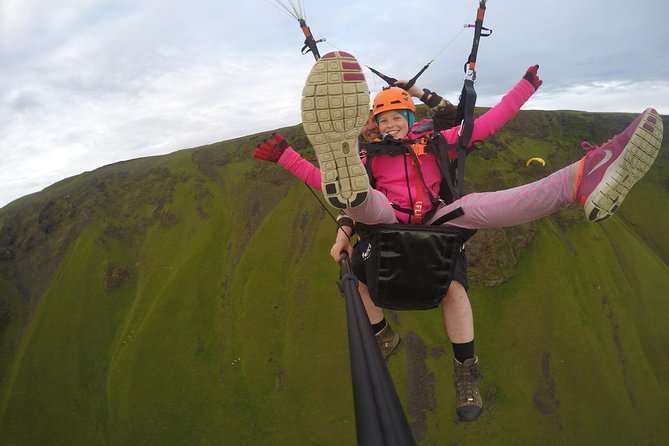 Tandem Paragliding Flights from Vik - Taking off above Vik and Reynisfjall
