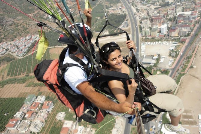 Tandem Paragliding in Alanya - Cleopatra Beach from the air