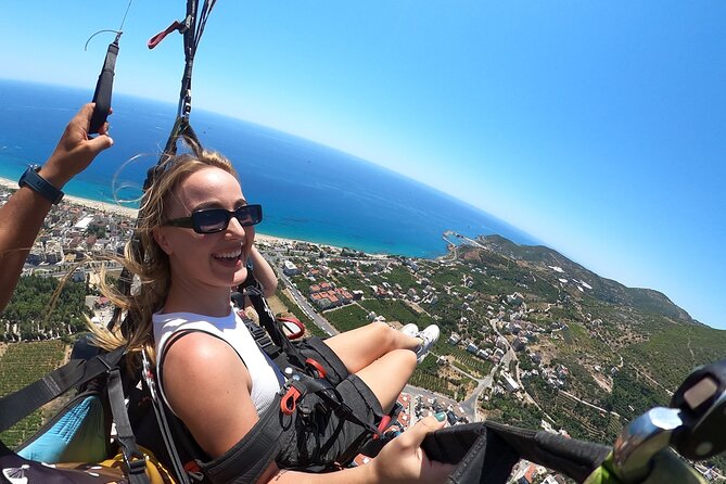 Tandem Paragliding in Alanya, Antalya Turkey with a Licensed Guide - The landing on Cleopatra Beach