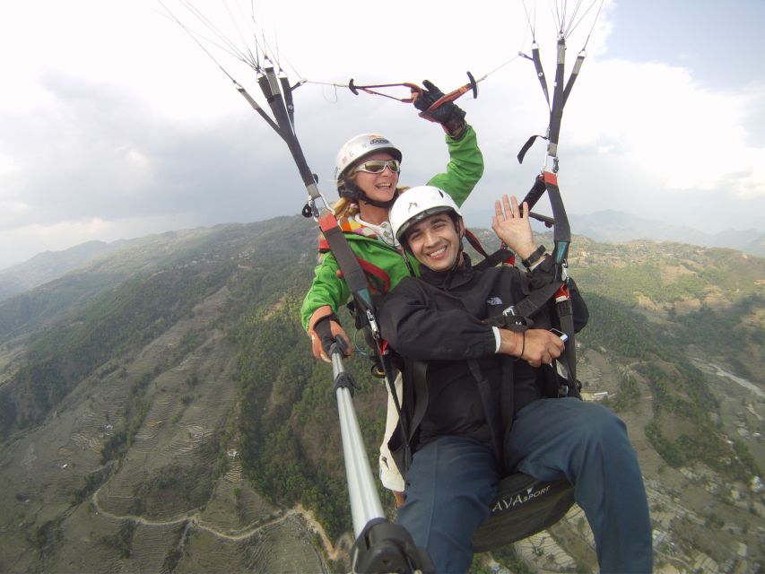Tandem Paragliding in Pokhara - The launch from Sarangkot