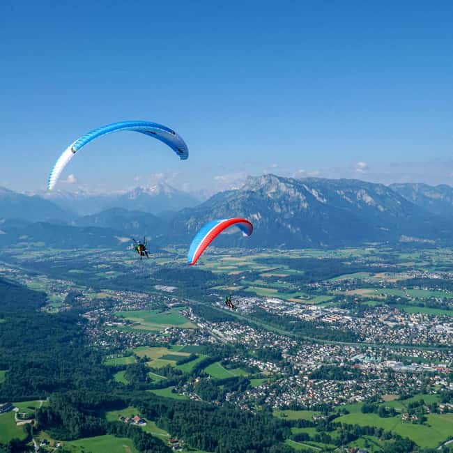 Tandem Paragliding Salzburg City - Meeting at Gaisberg in different seasons